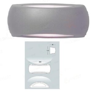 Francy Plafoniera senza viti a vista UP&DOWN E27 6w Natura Grigia